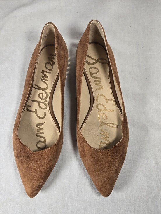 Sam Edelman Shoes - Sam Edelman Reyanne Suede Spike Pointed Toe Flats Chestnut Brown Women's 7M